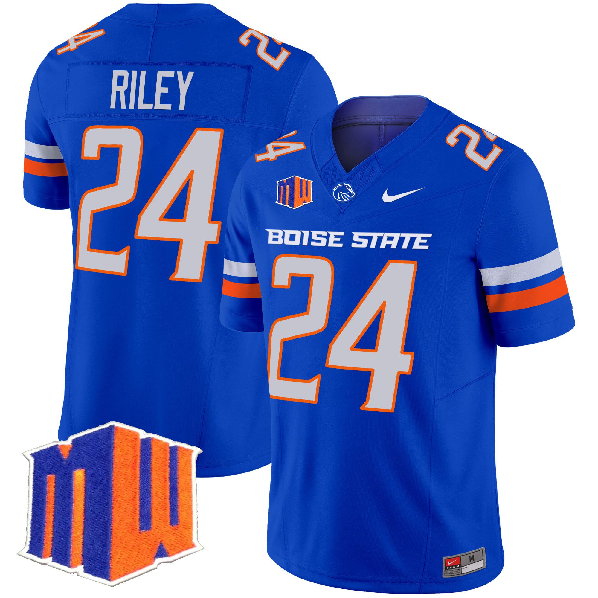 Men Boise State Broncos #24 Riley Blue Nike 2024 Vapor Limited NCAA Jersey style 1->->NCAA Jersey